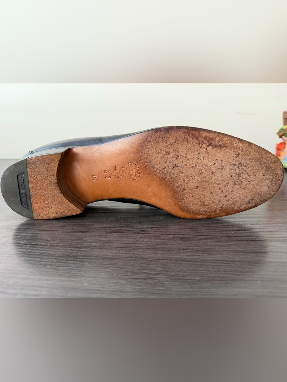 Authentic Gucci Mens Blck Leather Horsebit Loafers Made in Italy Classic Size 43 - Picture 10 of 15